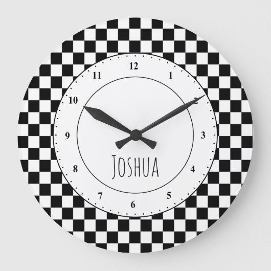 Drapeau à damier noir et blanc Grande Horloge (Recto)