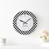 Drapeau à damier noir et blanc Grande Horloge (Maison)