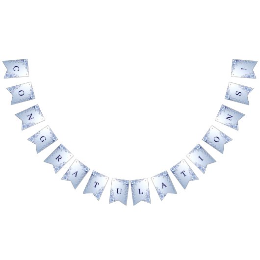Drapeau à festons de fleurs ornées bleues avec per (Tout)