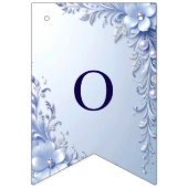 Drapeau à festons de fleurs ornées bleues avec per (Deuxième drapeau)