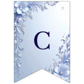 Drapeau à festons de fleurs ornées bleues avec per (Premier drapeau)