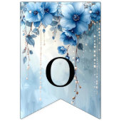Drapeau à festons Fleurs Bleues et Perles (Deuxième drapeau)