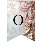 Drapeau à guirlande florale et perle ornée rose (Deuxième drapeau)