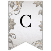 Drapeau à rabattage floral argent (Premier drapeau)