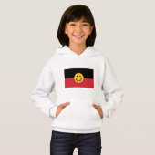 Drapeau aborigène australien avec visage sourire (Devant entier)