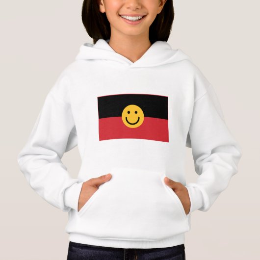 Drapeau aborigène australien avec visage sourire (Devant)