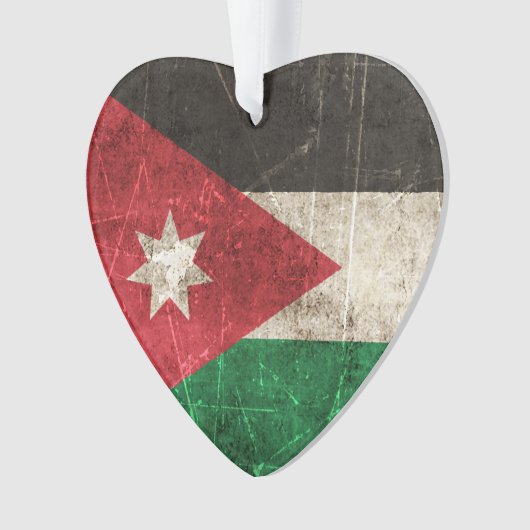 Drapeau âgé et rayé de cru de la Jordanie (devant)