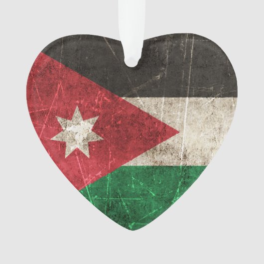 Drapeau âgé et rayé de cru de la Jordanie (devant)