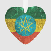 Drapeau âgé et rayé de cru de l'Ethiopie (devant)