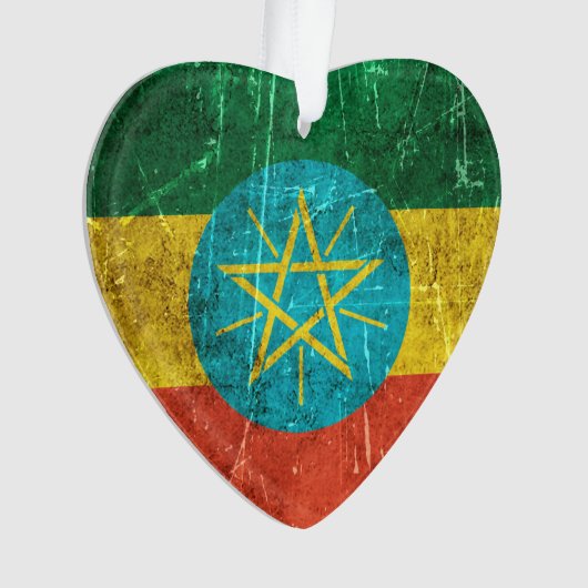 Drapeau âgé et rayé de cru de l'Ethiopie (devant)