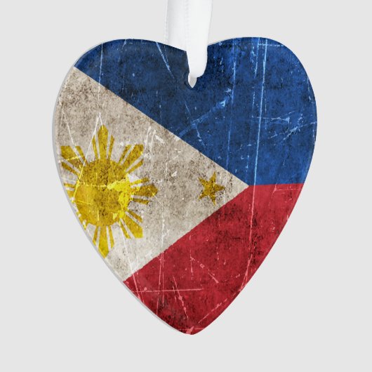 Drapeau âgé et rayé de cru de Philippines (devant)