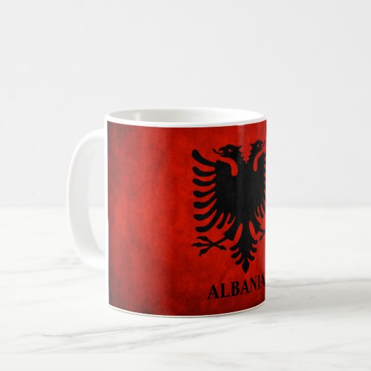 Drapeau albanais café Mug (Devant gauche)