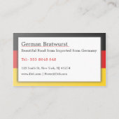 Drapeau Allemagne, Carte de visite entièrement per (Dos)