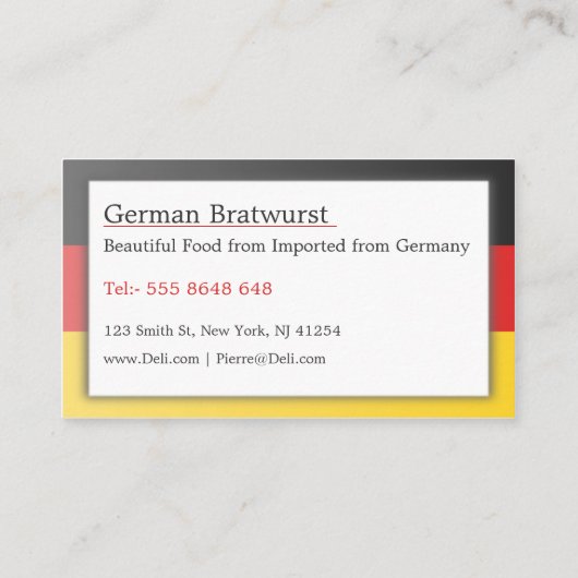 Drapeau Allemagne, Carte de visite entièrement per (Dos)