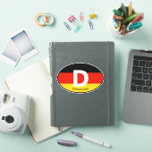 Drapeau allemand ovale code pays autocollant de vo (Couverture iPad)
