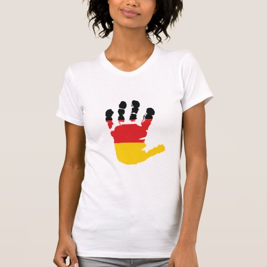 Drapeau allemand sur un T-shirt de femmes de main (Devant)