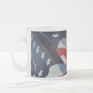 Drapeau américain 10 oz de verre givré Mug