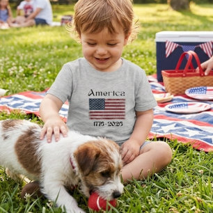 Drapeau Américain 1776 à 2026 Enfants 250e Anniver