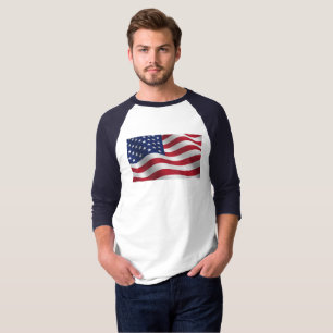 Drapeau américain à manches Raglan T-Shirt