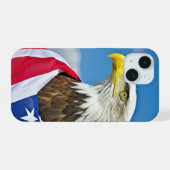Drapeau Américain Avec Aigle Bald (Verso Horizontal)