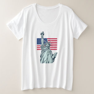 Drapeau américain avec Lady Liberty