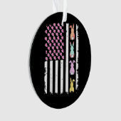 Drapeau américain avec lapin pour le jour de Pâque (devant)