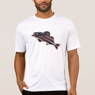 Drapeau américain avec pêche 🎣 T-shirt