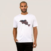 Drapeau américain avec pêche 🎣 T-shirt (Devant entier)