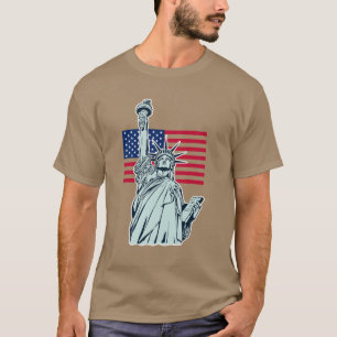 Drapeau américain avec T-shirt Lady Liberty
