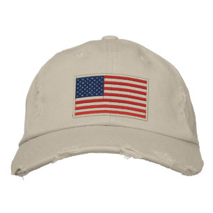 Drapeau américain brodé Casquette en détresse