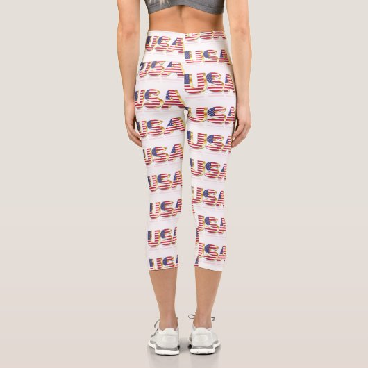 Drapeau américain Capri Leggings (Verso)
