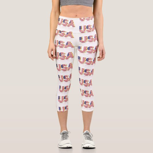 Drapeau américain Capri Leggings (Recto)