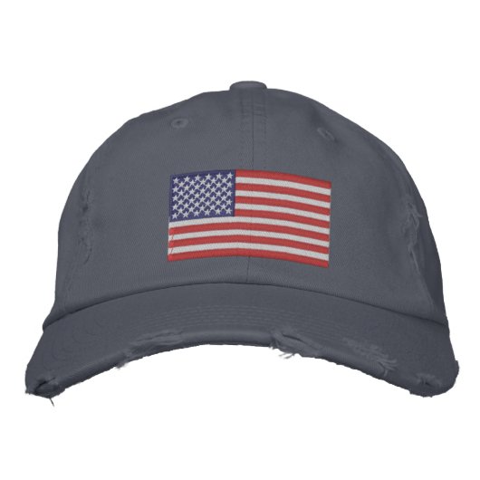 Drapeau américain casquette brodé (Devant)