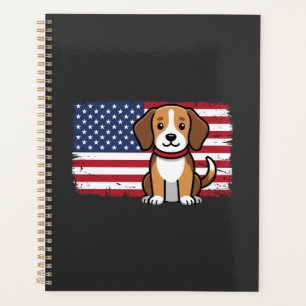 Drapeau Américain Chien Patriote Vector