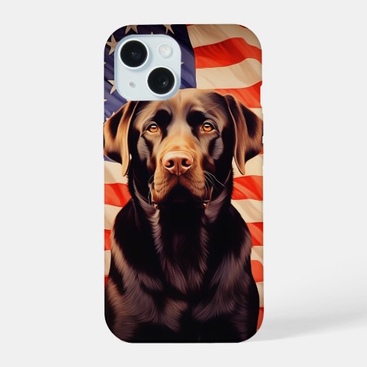 Drapeau américain Chocolat Labrador (Verso)