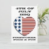 Drapeau américain coeur invitation du 4 juillet (Debout devant)