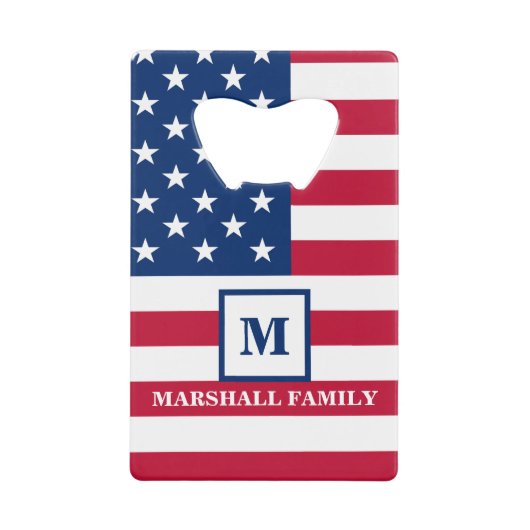 Drapeau américain Customisé Monogramme 4 juillet (Devant)