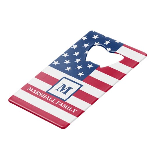 Drapeau américain Customisé Monogramme 4 juillet (Devant Angle)