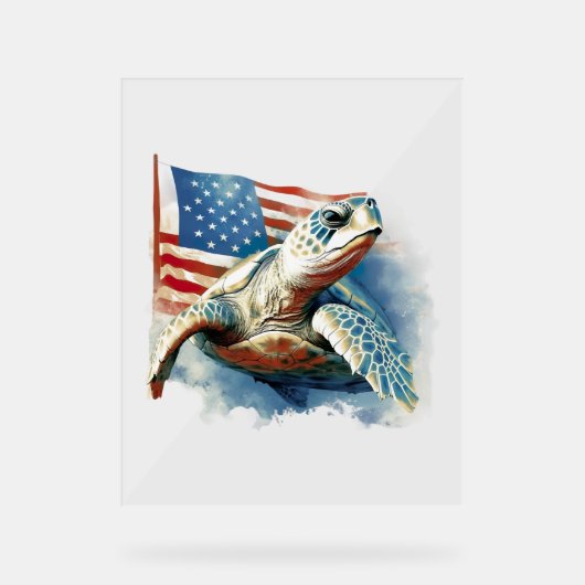 Drapeau américain de la tortue de mer (Recto)