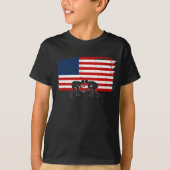 Drapeau américain de T-shirt d'enfants luttant la (Devant)
