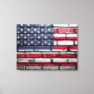 Drapeau américain, drapeau sur toile en briques