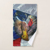 Drapeau américain du loup d'aigle chauve (Serviette à main)