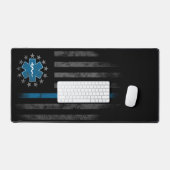 Drapeau américain EMT Paramètre Blue Line Desk Mat (Clavier et souris)