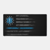 Drapeau américain EMT Paramètre Blue Line Desk Mat (Recto)