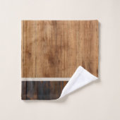 Drapeau américain en bois rustique horizontal (Gant de toilette)