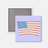 Drapeau américain en magnet pointillisme (Recto/Verso)