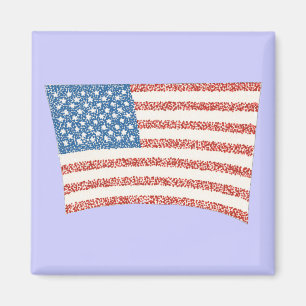 Drapeau américain en magnet pointillisme