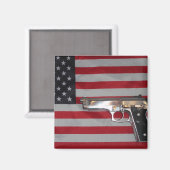 Drapeau américain et aimant d'armes à feu (Recto/Verso)
