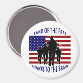 Drapeau américain et aimants en silhouette (Recto/Verso)