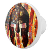 Drapeau américain et bouton de porte spartiate de (Droite)